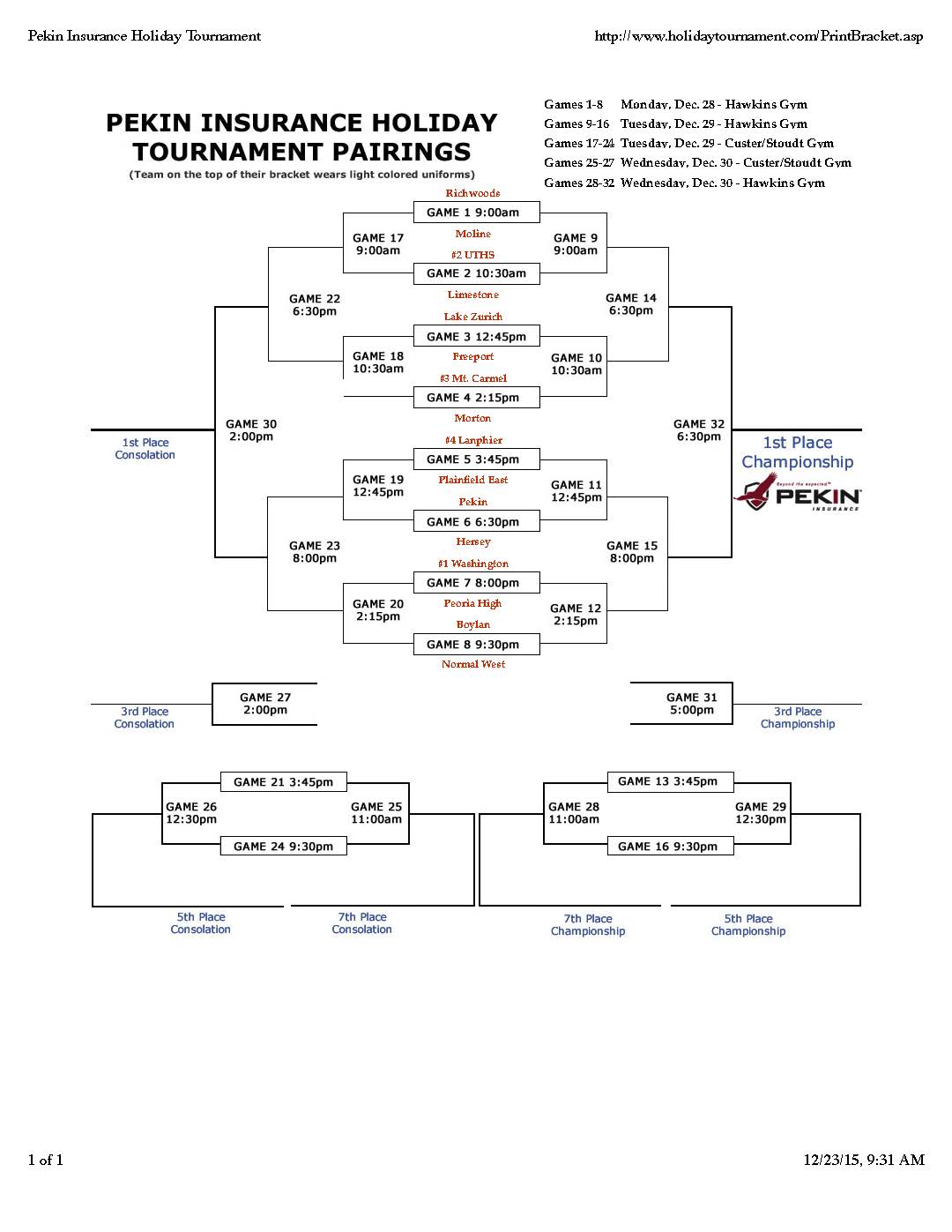 Holiday tournament action starts Monday on